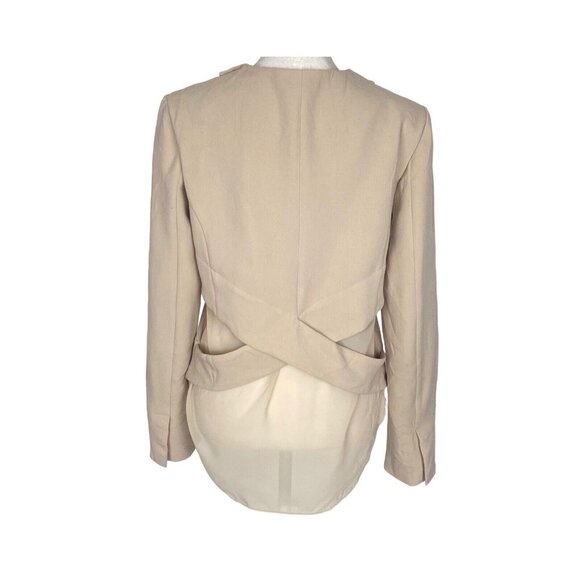 MADISON MARCUS Women Open Front Blazer Sz M Nude Long Sleeve Professional C-31 - Picture 2 of 13